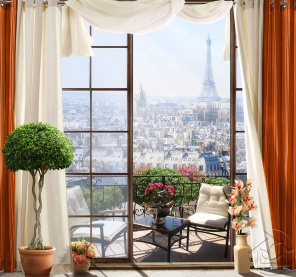 Красивый вид из балкона на Париж
