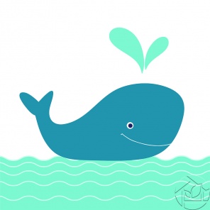 Детская иллюстрация голубой кит