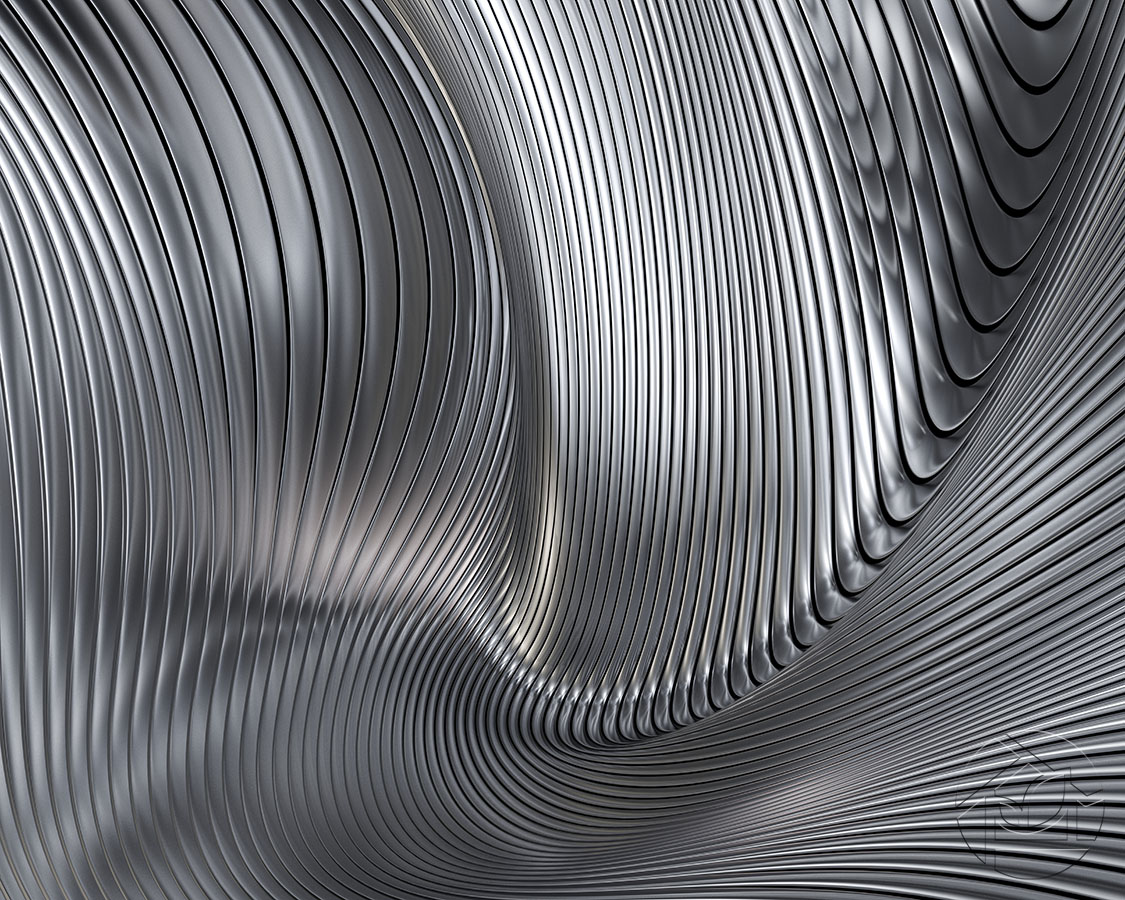 3D Абстракция металической волны