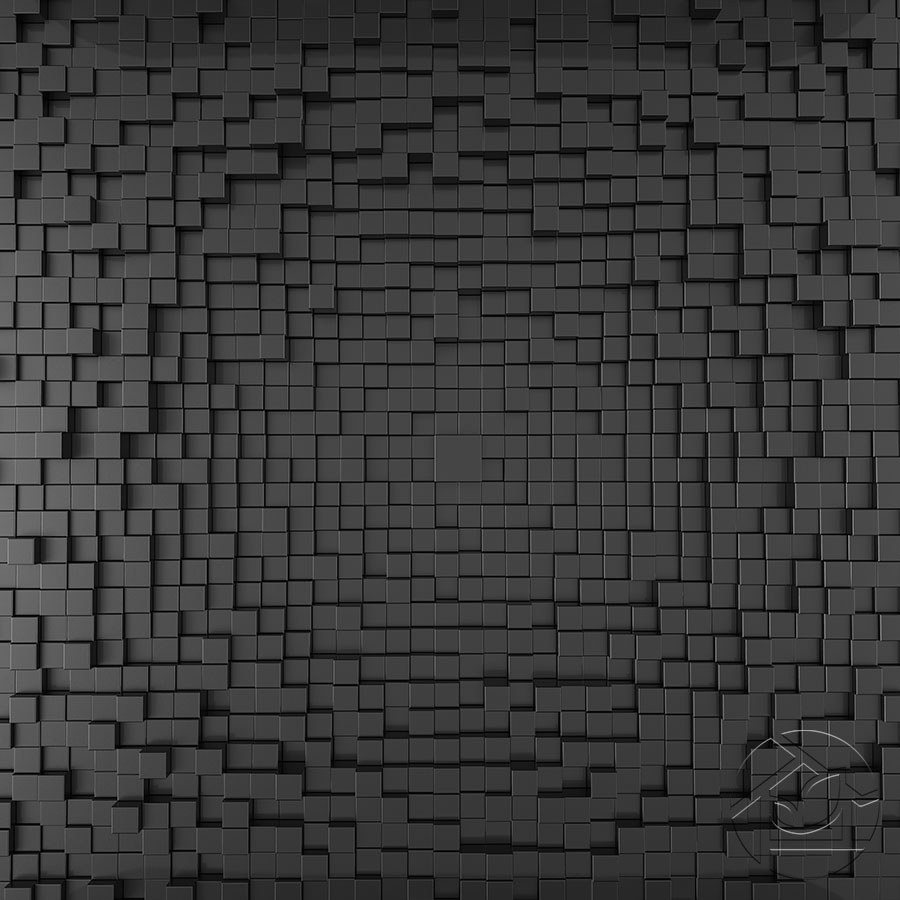 3D абстракция серой кирпичной стены