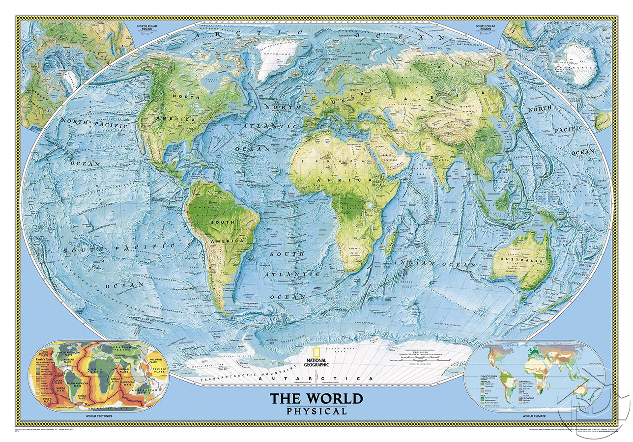 Подробная карта Мира на английском языке