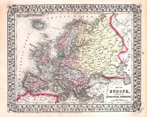Геополитическая карта Европы (введена в соответствии с Актом Конгресса в 1890 году)