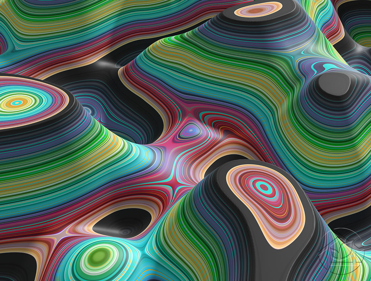 3D абстракция цветных Кратеров