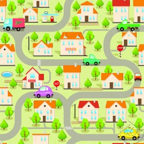 Детская иллюстрация карта города