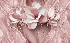 3D красивые розовые цветы