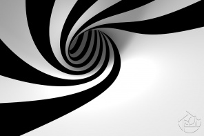 Чёрно-белая крупная спираль-тоннель