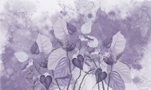 Вьющиеся стебли на фиолетовом фоне