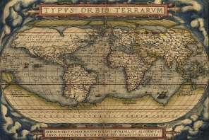 Карта известных земель Гравированная Абрахамом Ортелиусом, 1570г