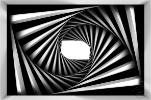 3D чёрно-белая спиральная лестница