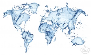 Брызги воды в виде карты Мира