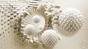 3D абстракция сферы заворачивающие в тоннель