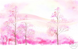 Розовая картина Легкий ветерок