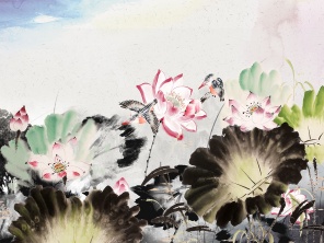 Рисунок птицы над Лотосом