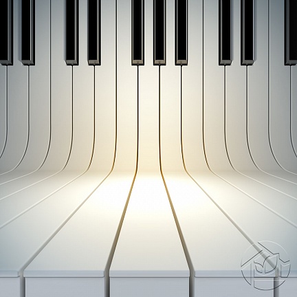 Абстракция вытянутых клавиш фортепиано