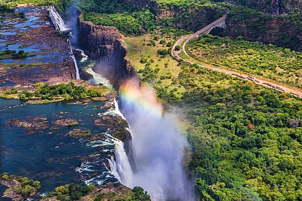 Водопад на реке Замбези в Южной Африке