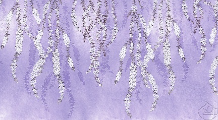 Ниспадающие цветы на фиолетовом фоне