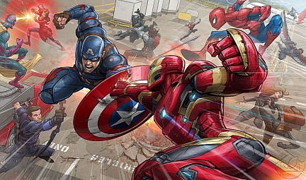 Битва Капитана Америка и Железного Человека рисунок