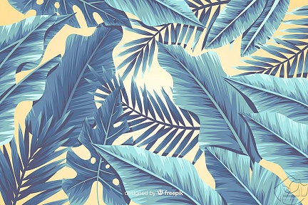 Рисованные пальмовые листья