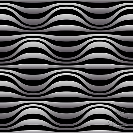 3D абстракция чёрно-белые волнистые линии