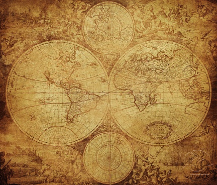 Старинная карта Мира, изданная Фредериком де Витом