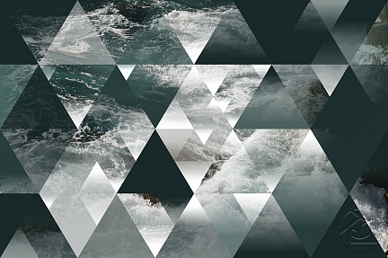 Море сквозь абстрактные треугольники