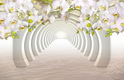Полукруглый тоннель с орхидеями