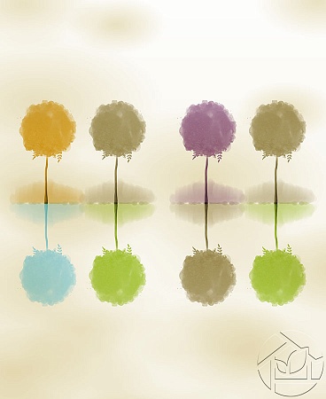 Рисунок отражения деревьев