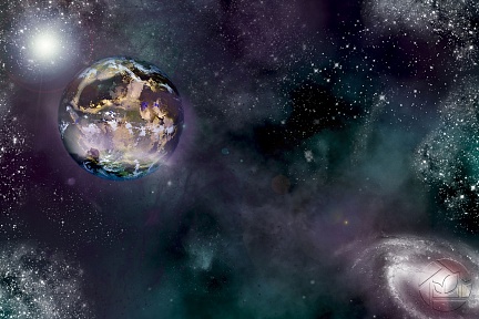 Цветное изображение планеты в космосе