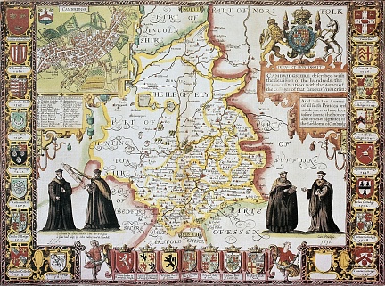 Историческая Карта Кэмбриджа и гербы колледжей