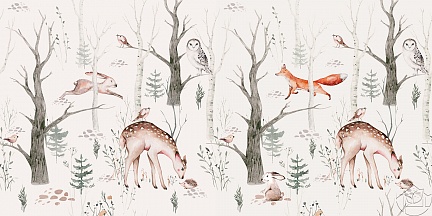 Акварель рисунок лесных животных -2