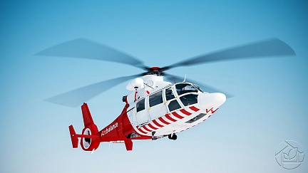 спасательный вертолет в небе