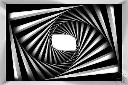 3D чёрно-белая спиральная лестница