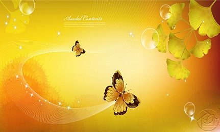 Оранжевый и жёлтый фон с бабочками