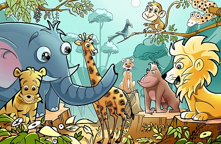 Детская иллюстрация милые животные