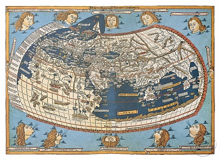 Древняя карта Мира Клавдия Птолемея