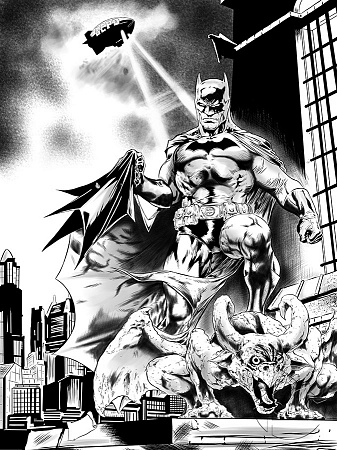 Бэтмен черно белый рисунок