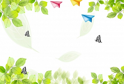 Зеленые листья и бабочки