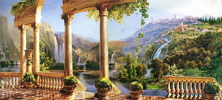 Античная арка с видом на горную долину