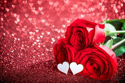 Букет роз и сердечки