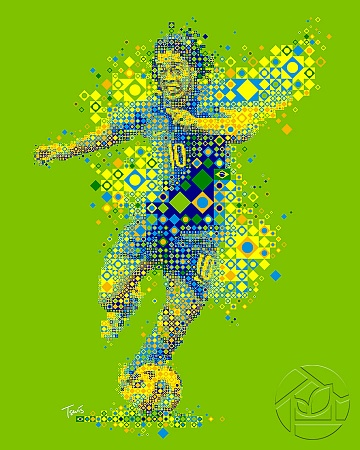 Картина великого футболиста звестного как Роналди́ньо