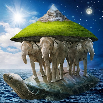 Миф Земля на трёх слонах и на черепахе