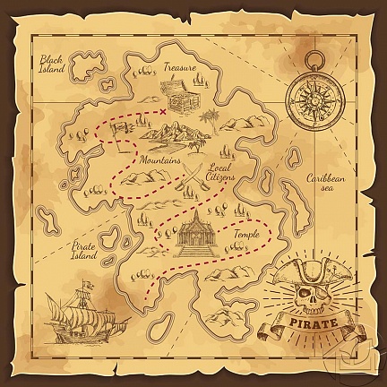Пиратская карта сокровищ