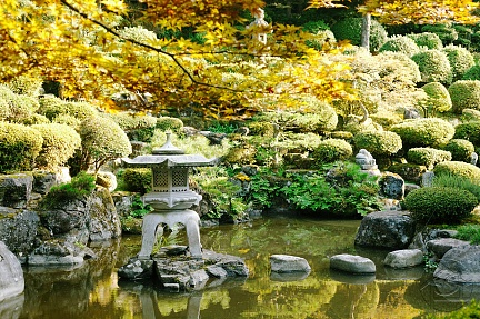 Каменный фонарик в японском саду