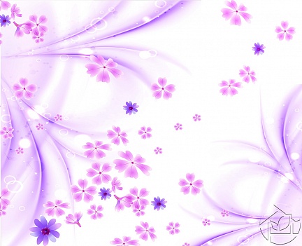 Нежный фон с фиолетовыми цветками