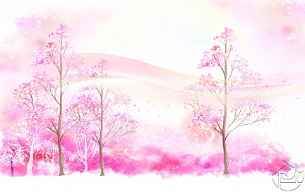 Розовая картина Легкий ветерок