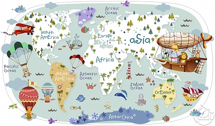 Карта для малышей на английском языке